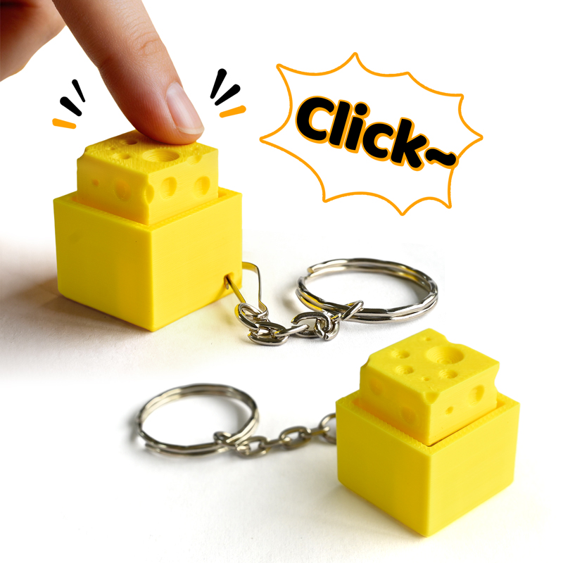3D Printing Toys - 3D Geprinte Cheesy Key Fidget Clicker