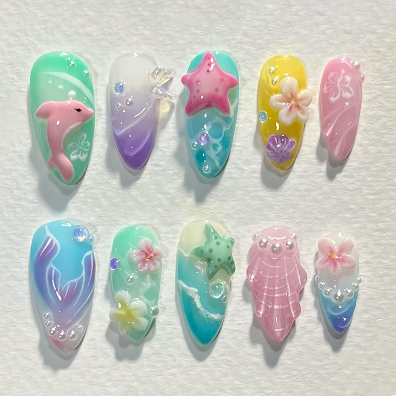 3D Printing Nails - 30 stks zomer druk op nagels