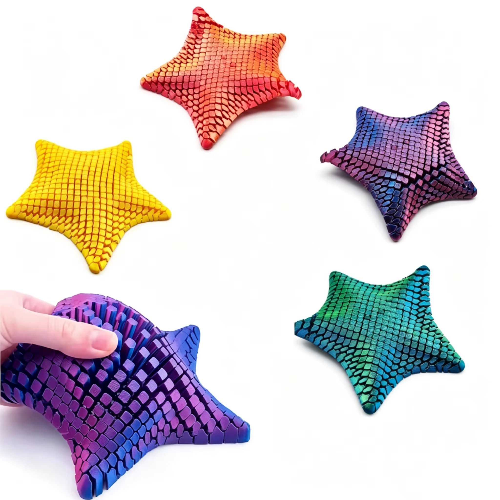 3D Printing Joints - 3D-geprinte gearticuleerde zeester flexibele gewrichten fidget