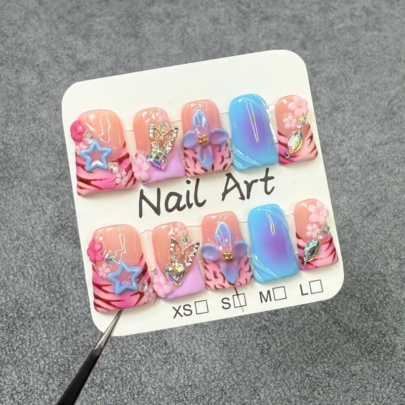 3D Printing Nails - 10 stuks handgemaakte nepnagels eendenbekvormige opdruknagels
