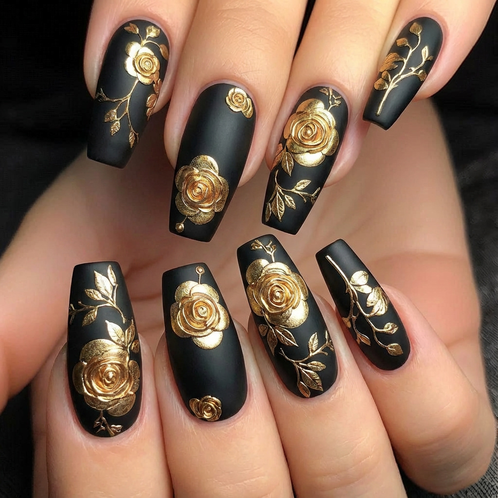 3D Printing Nails - 3D nepnagels voor dames meisjes gouden