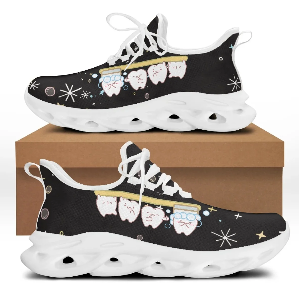 3D Printing Tooth - Yikeluo Doctor's Sneakers Tandpatroon Dames Zachte