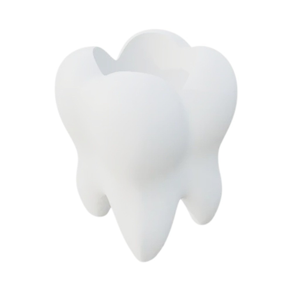 3D Printing Tooth - Multifunctionele 3D-geprinte tandenborstelhouder Wit Creatieve tandvormige