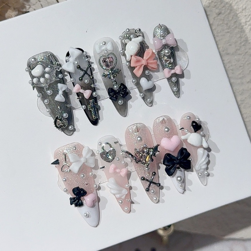 Jirai Y2K Spice Girl Black Pin - 3D Printing Nails recensie en prijs