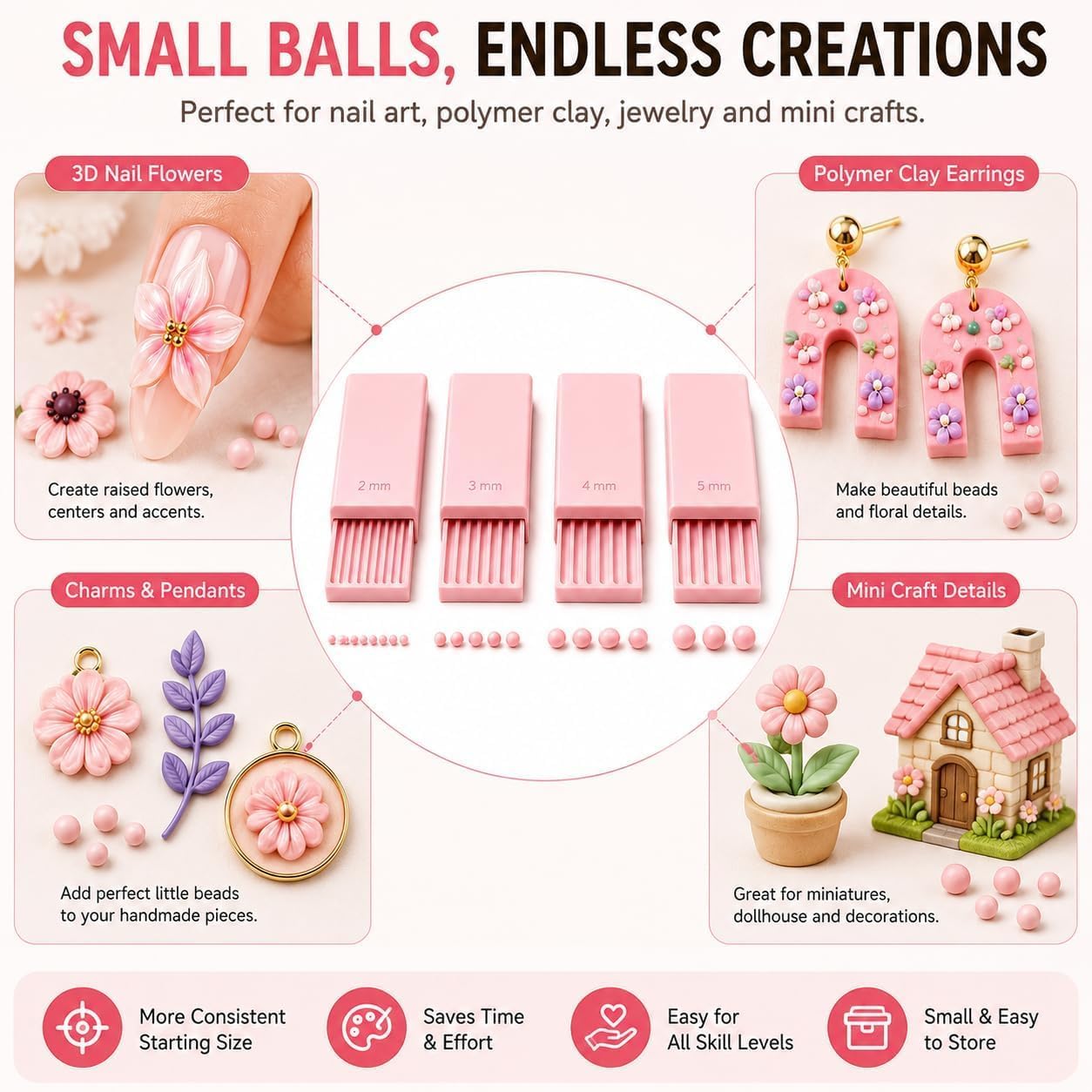 4-delige 3D-print klei gelball - 3D Printing Nails recensie en prijs