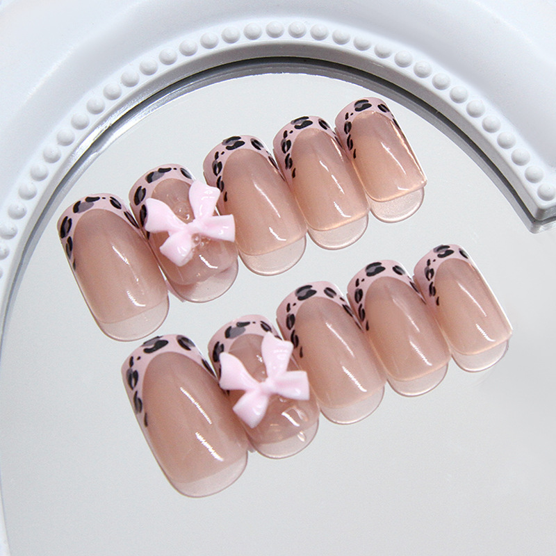 Roze luipaardprint Franse tip  - 3D Printing Nails recensie en prijs